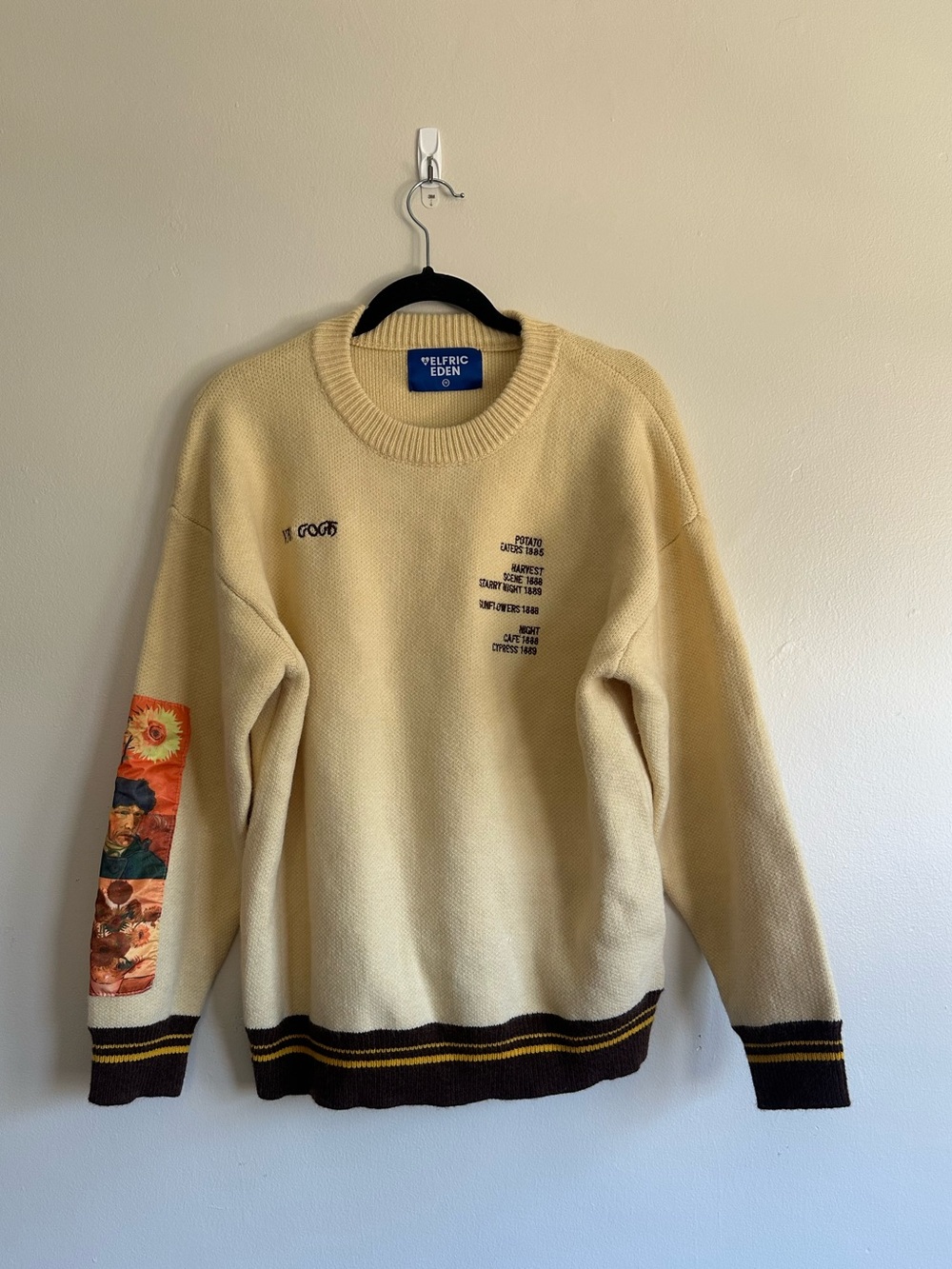 UNISEX Elfric Eden Van Gogh Crewneck Knit Sweater Size M
